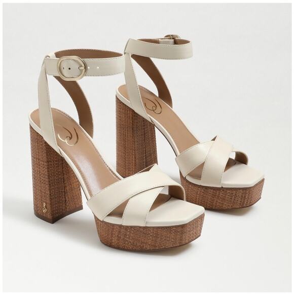 Sam Edelman  NOLITA PLATFORM Block Hill Cream  SANDAL size 9 New - Picture 2 of 12